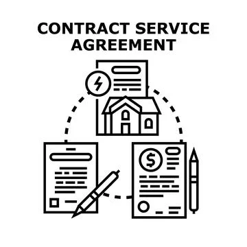 Contract service agreement process for house property Stock-Illustration
