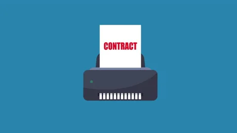 Contract in shredder machine Stock Footage 169988377