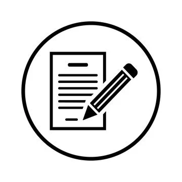Contract sign icon. Black vector graphics. Stock Illustration
