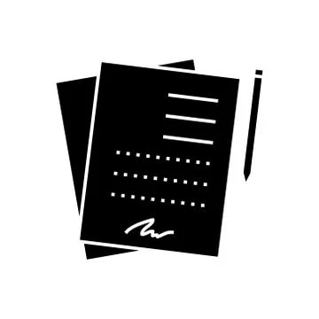 Contract signing documents  icon, vector illustration, sign on isolate Stock Illustration