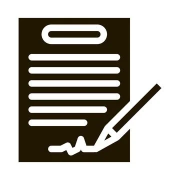 Contract Signing Icon Vector Glyph Illustration Stock Illustration