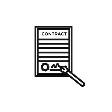 Contract signing icon vector set collection for web 스톡 일러스트