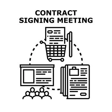 Contract signing meeting concept vector illustration Stock Illustration