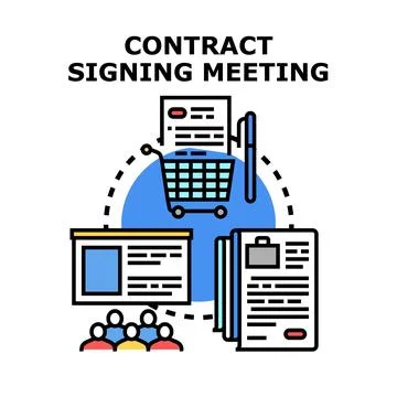 Contract signing meeting concept vector illustration Stock Illustration