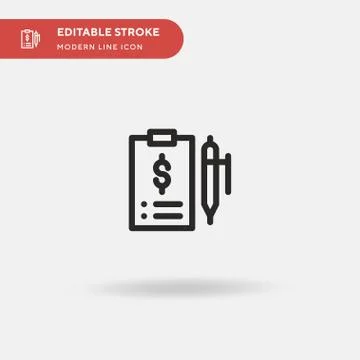 Contract Simple vector icon. Illustration symbol design template for web mobi Illustrazione stock