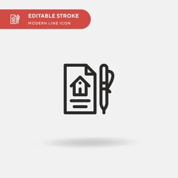 Contract Simple vector icon. Illustration symbol design template for web mobi Stock Illustration