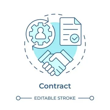 Contract soft blue concept icon Stock-Illustration