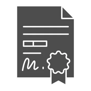 Contract solid icon. Payment contract vector illustration isolated on white Illustrazione stock