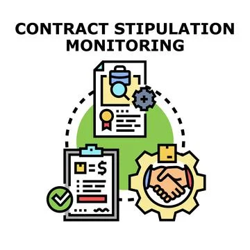 Contract stipulation monitoring process vector concept Stockillustratie