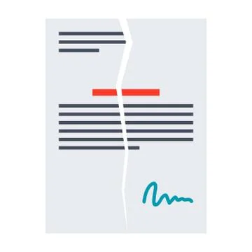 Contract termination illustration Stock Illustration