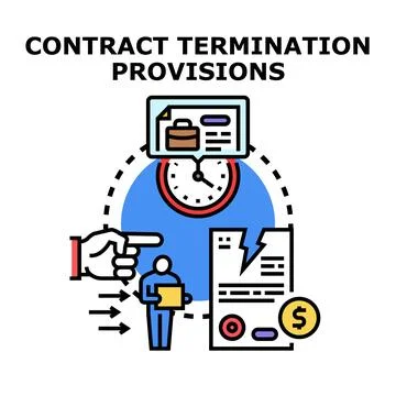 Contract termination provisions concept vector illustration Stock Illustration