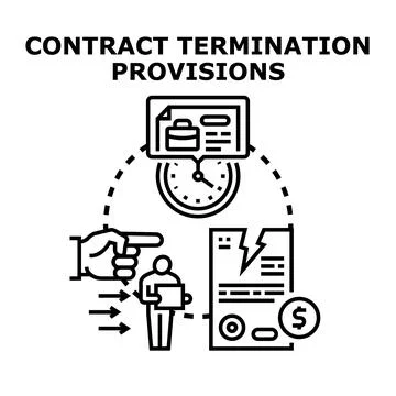 Contract termination provisions concept vector illustration Stock Illustration