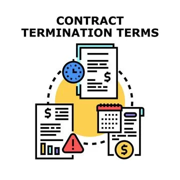 Contract termination terms agreement process illustration Stock Illustration