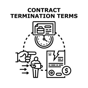 Contract termination terms and policy document Illustrazione stock