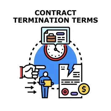 Contract termination terms and policy document Stock Illustration