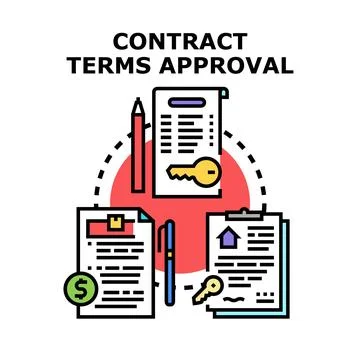 Contract terms approval for real estate and business deals Stock Illustration