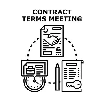 Contract terms meeting vector concept illustration Stock Illustration