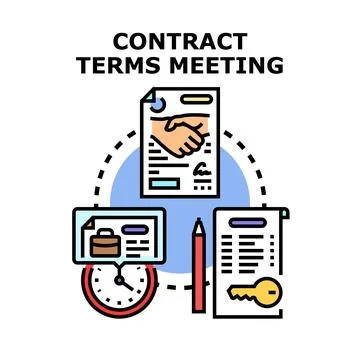 Contract terms meeting vector concept illustration 스톡 일러스트