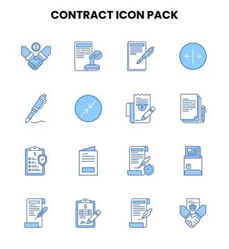 Contract Two Colour Set Icons Pack イラスト素材