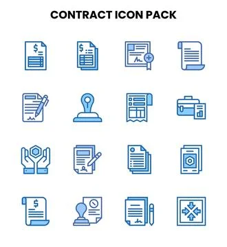 Contract Two Colour UI Icons Pack Stock Illustration