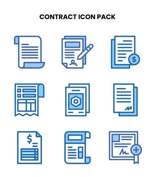 Contract Two Colour UI Icons Pack Stock Illustration