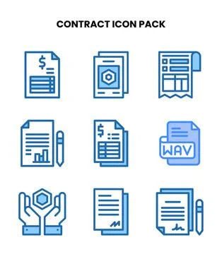 Contract Two Colour UI Icons Pack Stock Illustration