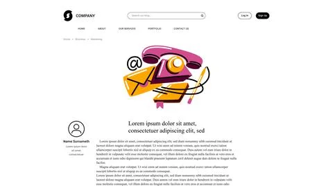 Contract us in bold line style . Editable illustration Stock Illustration