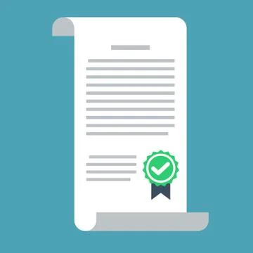 Contract vector icon in a flat style isolated on a colored background. Illustrazione stock