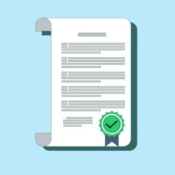 Contract vector icon in a flat style isolated on a colored background. Stock Illustration