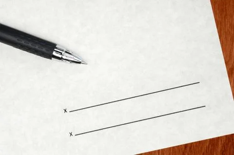 Contract waiting to be signed Stock Photos