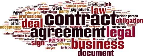 Contract word cloud Stock Illustration