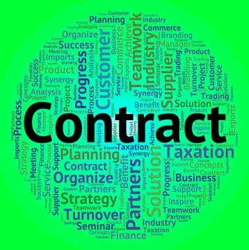 Contract Word Represents Commitment Agreements And Contractual Stock Illustration