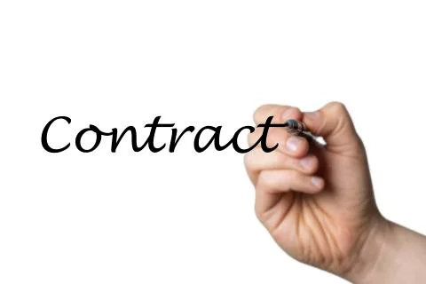 Contract written by a hand Stock Photos