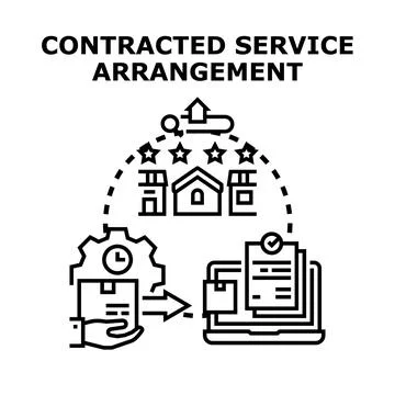 Contracted service arrangement concept vector illustration process Stock Illustration