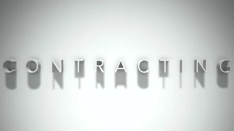 Contracting 3D title animation with shadows on a white background Stock Footage 296540539