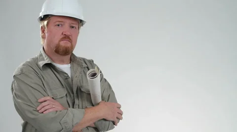 Contractor With Blueprints Stock Footage 937236