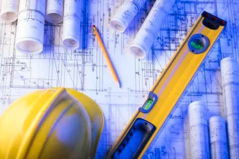 Contractor concept background. Stock Photos