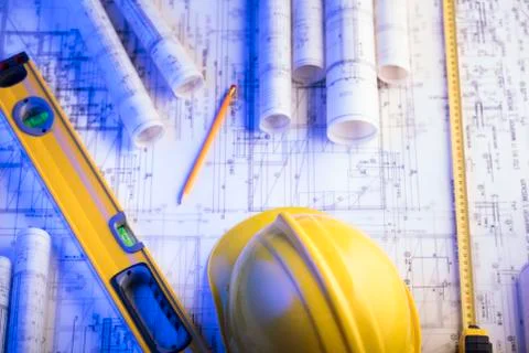 Contractor concept background. Stock Photos