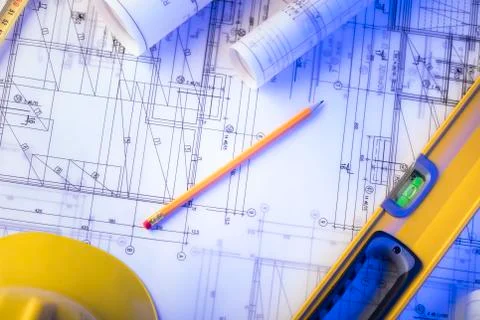 Contractor concept background. Stock Photos