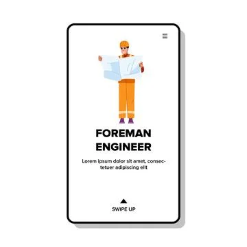 Contractor foreman engieer vector Stock Illustration