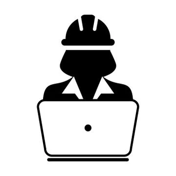 Contractor icon vector male construction service worker person profile avatar Illustrazione stock