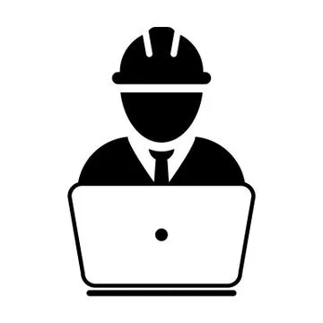 Contractor icon vector male construction service worker person profile avatar Stock Illustration