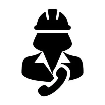 Contractor icon vector male construction service worker person profile avatar Stock Illustration