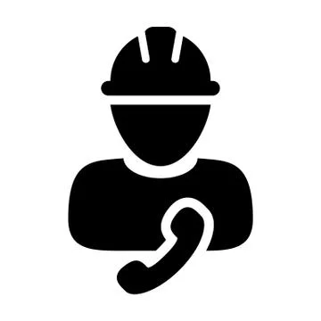Contractor icon vector male construction service worker person profile avatar Stock Illustration