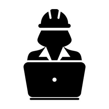 Contractor icon vector male construction service worker person profile avatar Stock Illustration