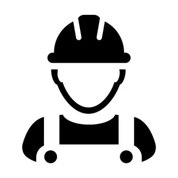 Contractor icon vector male worker person profile avatar with hardhat helmet  Stock Illustration
