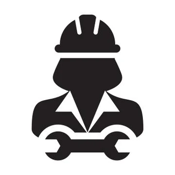 Contractor icon vector male worker person profile avatar with hardhat helmet  Stock Illustration