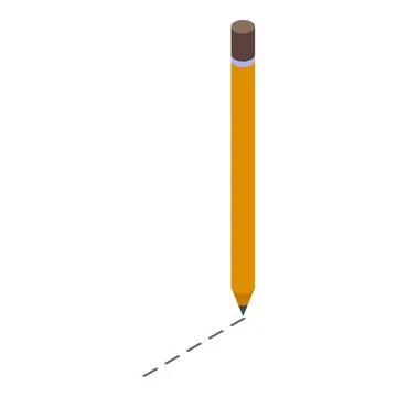 Contractor pencil icon isometric vector. Wall construction Stock Illustration