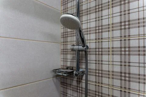 Contractor Portfolio Image Featuring Unique Bathroom Ceramic Tile Work Stock Photos
