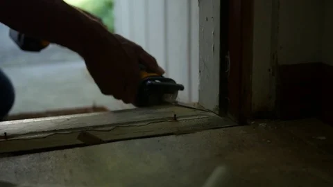 Contractor Sawing Doorframe Видео 78070340